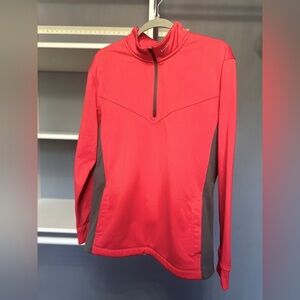 Nike Golf 1/4 zip - red body with gray sides - size L